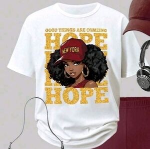 Graphic White T-Shirt with Red Accents